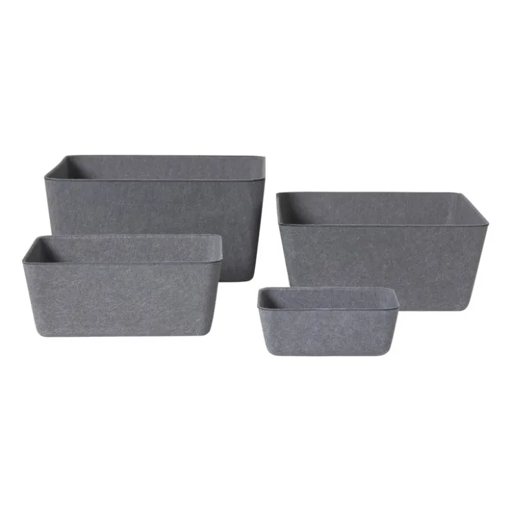 Xenos Mand vilt klein - grijs - 5.5x15x10 cm- Manden|Manden