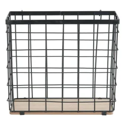 Xenos Mandje voor wandrek - 22x24x9 cm - zwart- Wandrekken