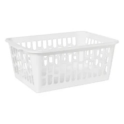 Xenos Mandje wit - 14.5x34x24 cm- Opbergbakken