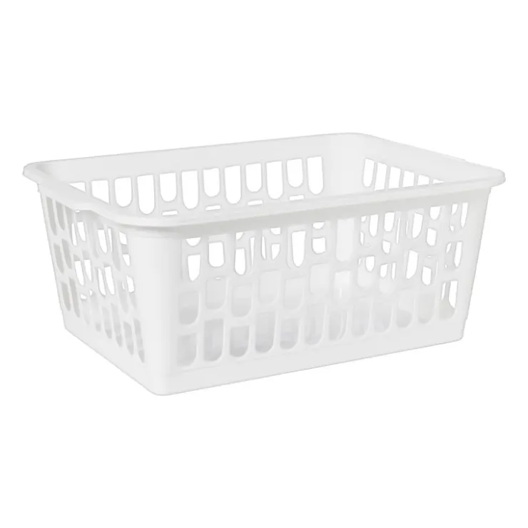 Xenos Mandje wit - 14.5x34x24 cm- Opbergbakken