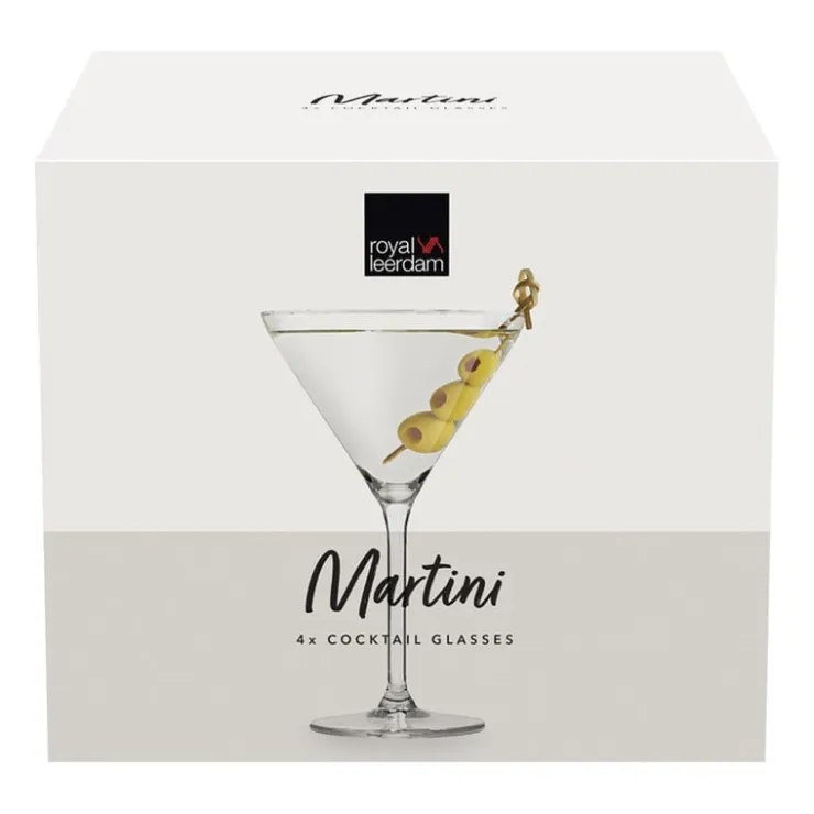 Xenos Martini glazen royal leerdam - 260 ml - set van 4- Cocktailglazen|Glazensets