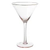 Xenos Martiniglas roze gouden rand - glas - 220 ml- Cocktailglazen