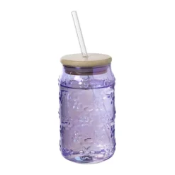 Xenos Mason jar iriserend - paars - ø7.5x14 cm- Mason Jars