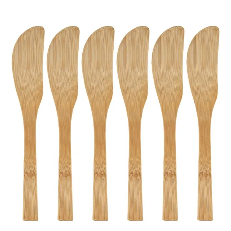 Xenos Messen bamboe - 16 cm - set van 6- Messen