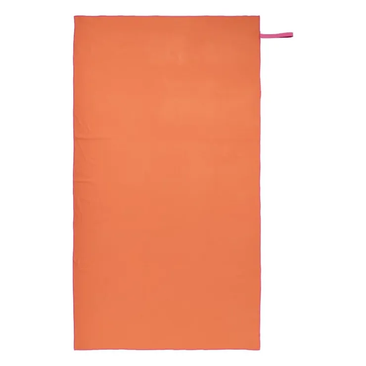 Xenos Microvezel handdoek - oranje/roze - 100x180 cm- Reishanddoeken