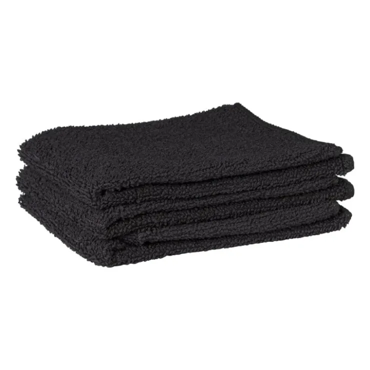 Xenos Microvezeldoekjes zwart - set van 3 - 32x36 cm- Schoonmaakdoekjes