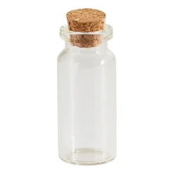 Xenos Mini flesjes met kurk - 6 stuks - 6x10 ml- Knutselspullen|Voorraadpotten