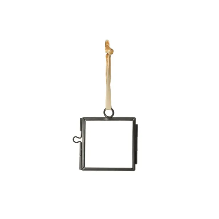 Xenos Mini fotolijstje hangend - zwart - 6x6 cm- Wandhangers|Fotolijsten