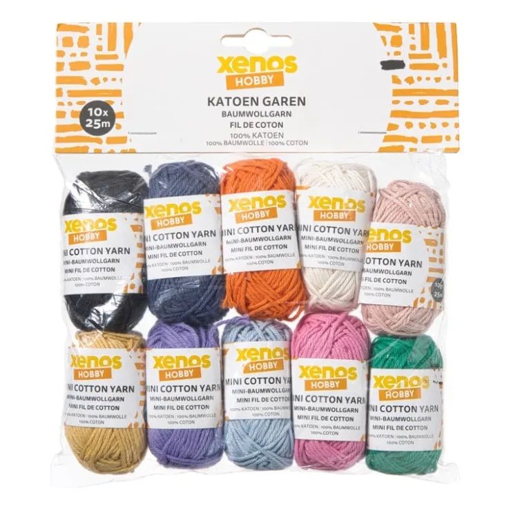 Xenos Mini garen - multikleur - set van 10- Garen
