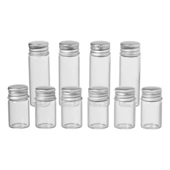 Xenos Mini glazenflesjes - 9 ml - set van 6- Voorraadpotten