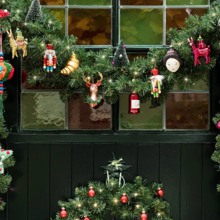 Xenos Mini kerstbal - rood - set van 24- Kerstballen