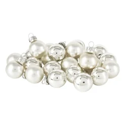 Xenos Mini kerstbal - zilver - set van 24- Kerstballen
