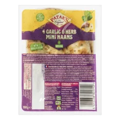 Xenos Mini naanbrood knoflook en koriander - Patak's - 188 g- Indiase Keuken|Pasta, Rijst En Wraps