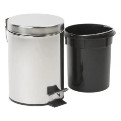 Xenos Mini pedaalemmer - 3 liter - zilver- Pedaalemmers