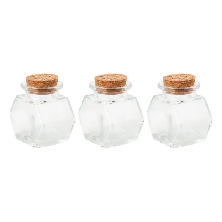 Xenos Mini voorraadpotje met kurk - set van 3 - 5 ml- Voorraadpotten