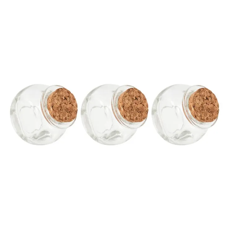 Xenos Mini voorraadpotje met kurk - set van 3 - 5 ml- Voorraadpotten