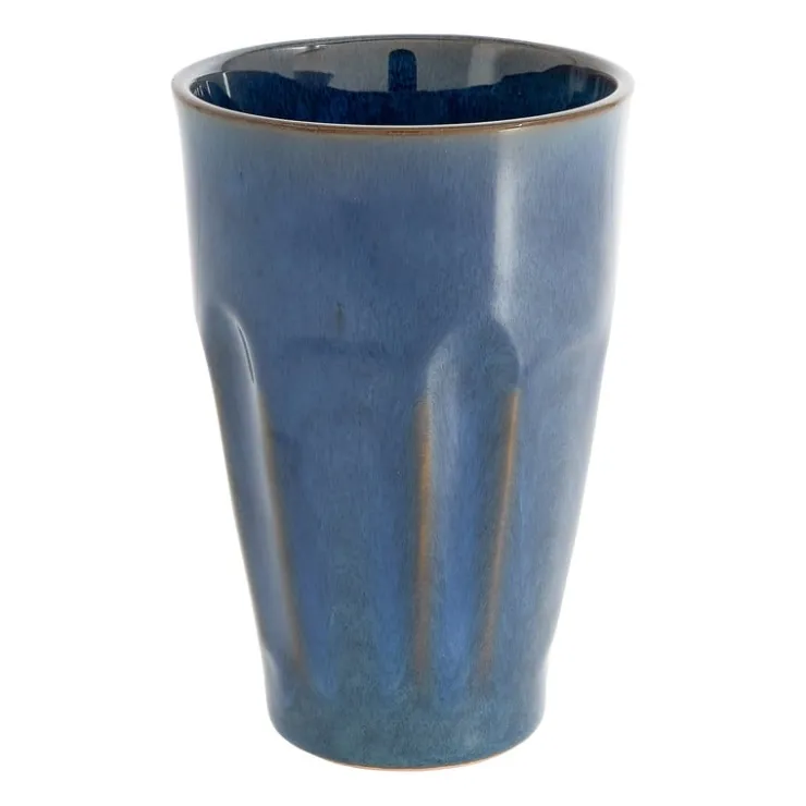 Xenos Mok facet - donkerblauw - 360 ml- Mokken