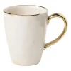 Xenos Mok met gouden oortje - beige - 250 ml- Mokken|Kerstcadeaus