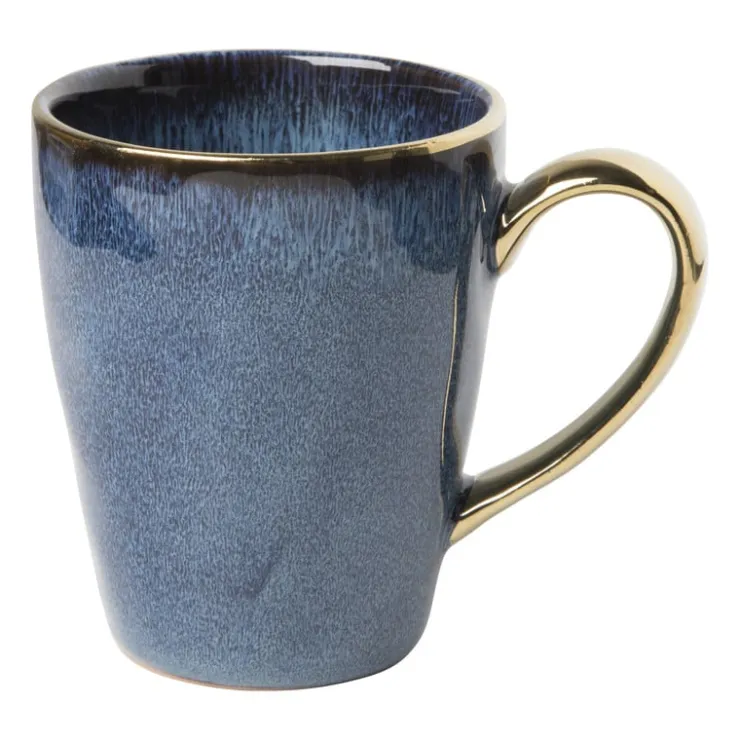 Xenos Mok met gouden oortje - blauw - 250 ml- Mokken