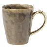 Xenos Mok met gouden oortje - donkergrijs - 250 ml- Mokken|Kerstcadeaus