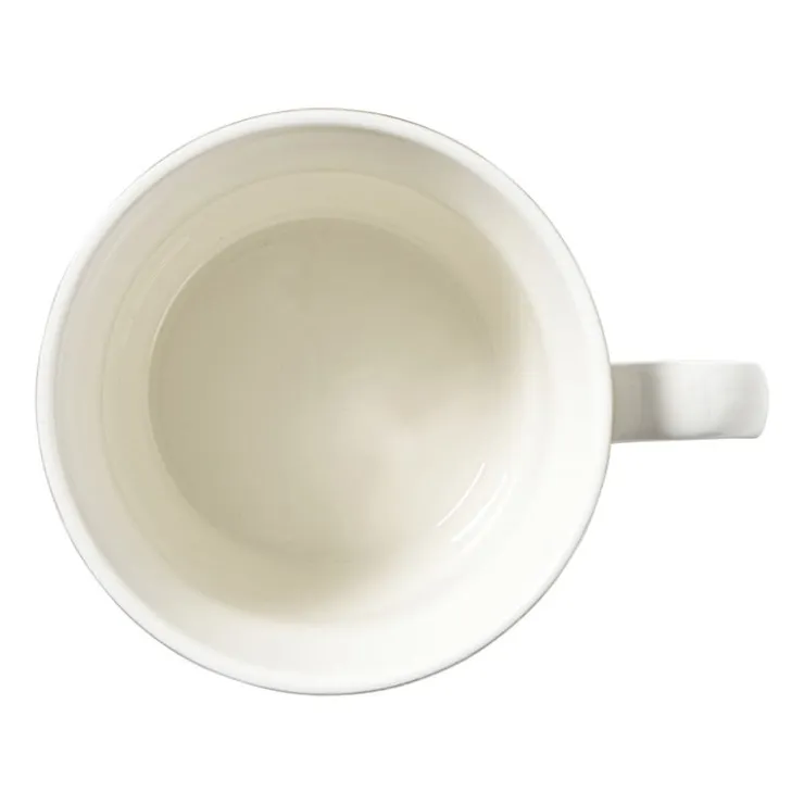 Xenos Mok Mirna blaadjes - rood/wit - 360 ml- Mokken
