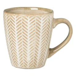 Xenos Mokje relief - beige - 175 ml- Mokken