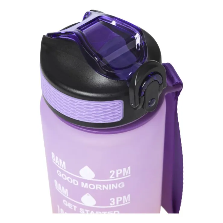 Xenos Motivatie waterfles - paars/roze - 1 liter- Drinkflessen|Kerstcadeaus