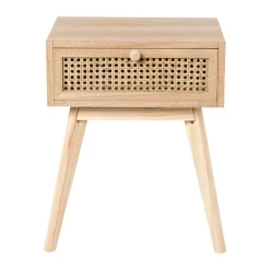 Xenos Nachtkastje Java met lade - bruin - 50x40x30 cm- Nachtkastjes