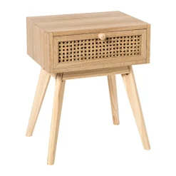 Xenos Nachtkastje Java met lade - bruin - 50x40x30 cm- Nachtkastjes