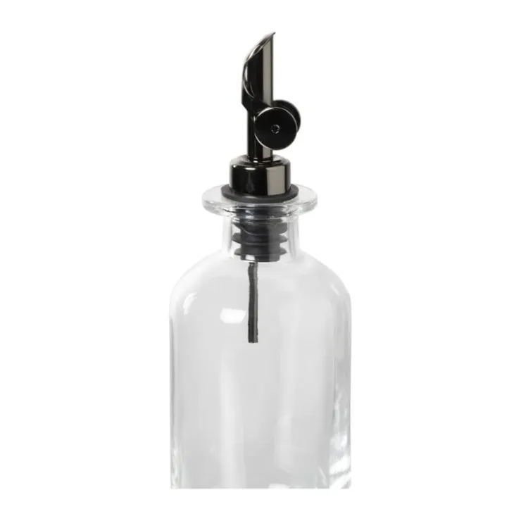 Xenos Olie- en azijnfles rond - glas - ø7x21.5 cm- Voorraadpotten