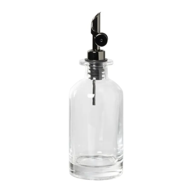 Xenos Olie- en azijnfles rond - glas - ø7x21.5 cm- Voorraadpotten