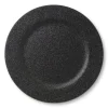 Xenos Onderbord glitter - zwart - ø33 cm- Borden