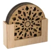 Xenos Onderzetter hout deco - set van 4- Onderzetters