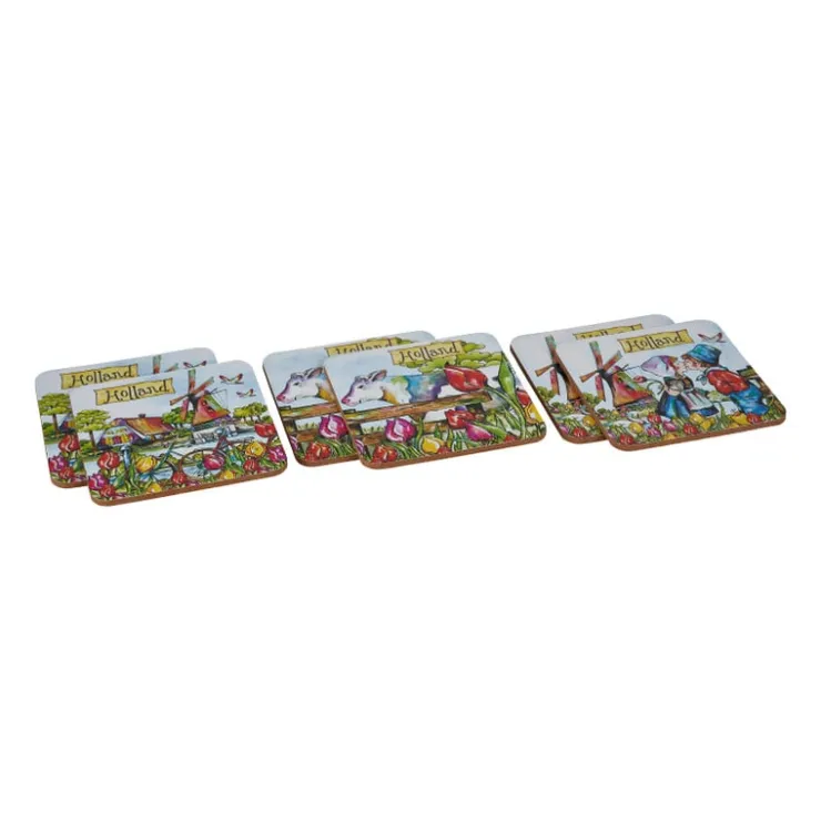 Xenos Onderzetters Holland - set van 6- Holland Souvenirs