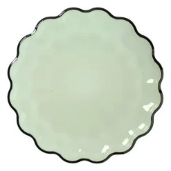 Xenos Ontbijtbord clover - groen - ø2.5x22 cm- Borden|Kerstservies