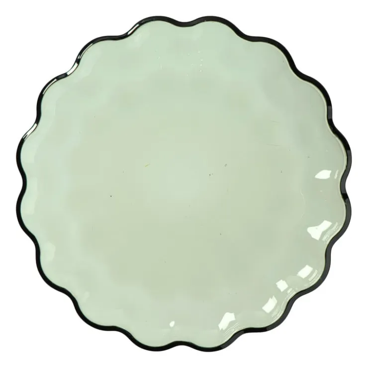 Xenos Ontbijtbord clover - groen - ø2.5x22 cm- Borden|Kerstservies
