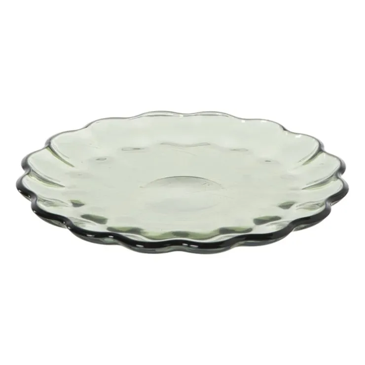 Xenos Ontbijtbord clover - groen - ø2.5x22 cm- Borden|Kerstservies
