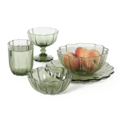 Xenos Ontbijtbord clover - groen - ø2.5x22 cm- Borden|Kerstservies