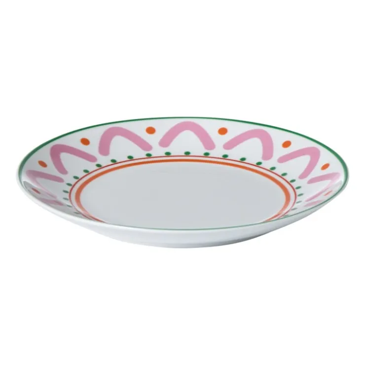 Xenos Ontbijtbord holly jolly - roze - ø20.6x2.5 cm- Borden