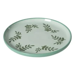 Xenos Ontbijtbord jolie - groen - ø21x2.1 cm- Borden|Kerstservies