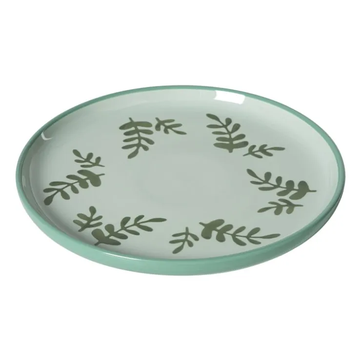 Xenos Ontbijtbord jolie - groen - ø21x2.1 cm- Borden|Kerstservies