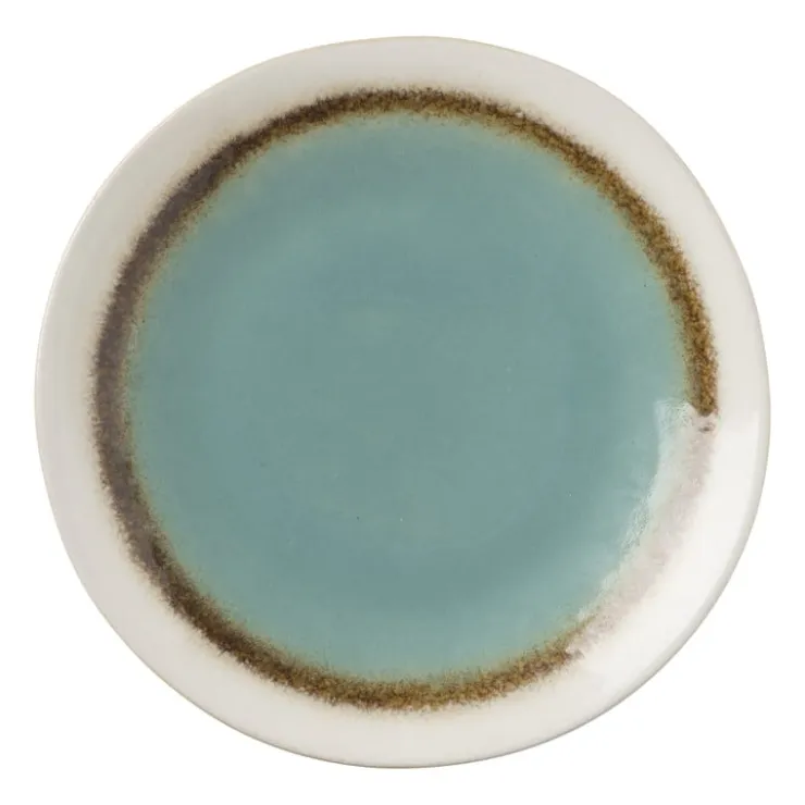 Xenos Ontbijtbord Roots - turquoise - ø22x2.5 cm- Borden
