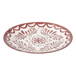 Xenos Ontbijtbord sterre - rood/wit - ø21.7x2.3 cm- Borden