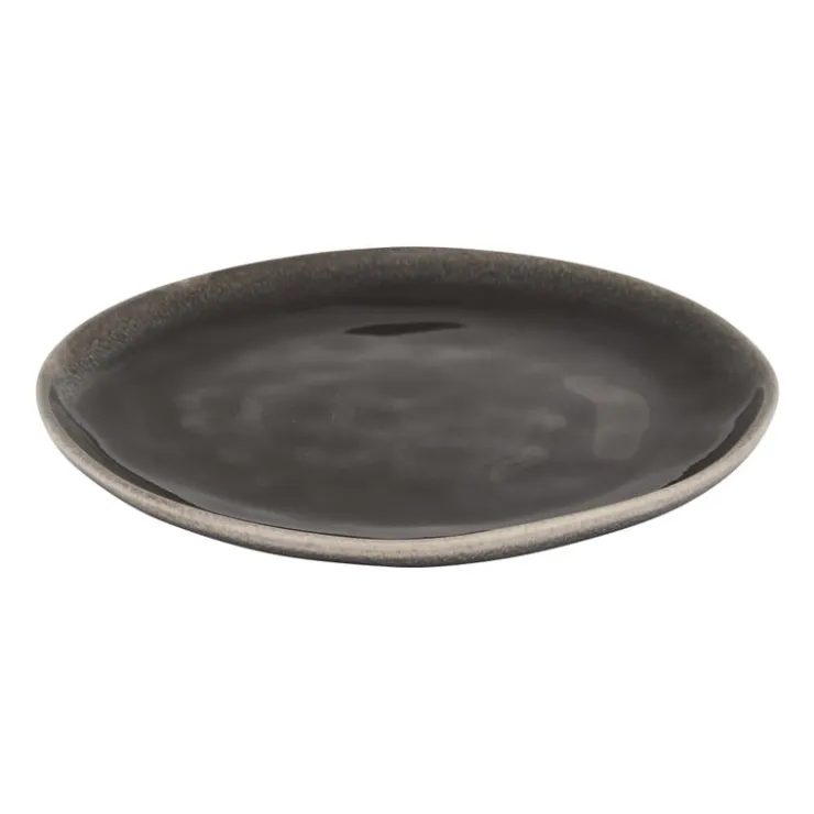 Xenos Ontbijtbord Toscane - zwart - ø20.5 cm- Borden