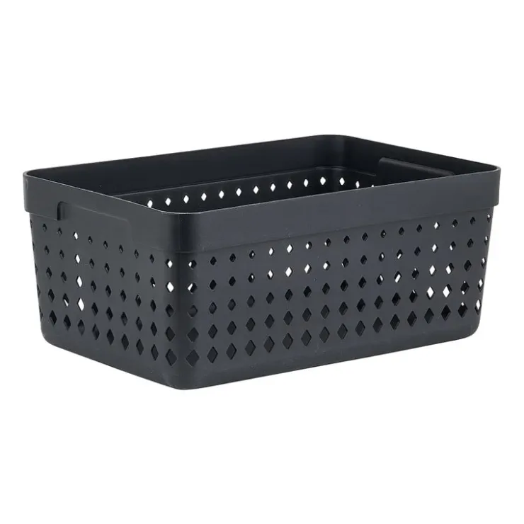 Xenos Opbergbak - XL - zwart - 23.8x15.8x10 cm- Opbergbakken