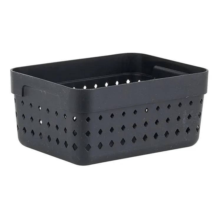 Xenos Opbergbak L - zwart - 15.8x11.8x7.3 cm- Opbergbakken