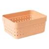 Xenos Opbergbakje L - oranje - 15.8x11.8x7.3 cm- Opbergbakken
