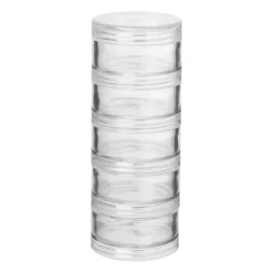Xenos Opbergbakjes rond - 5 stuks - 5x5x12.8 cm- Doosjes|Sieraden Opbergen