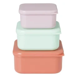 Xenos Opbergbakjes set van 3 - roze/lila/groen- Broodtrommels