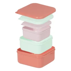 Xenos Opbergbakjes set van 3 - roze/lila/groen- Broodtrommels